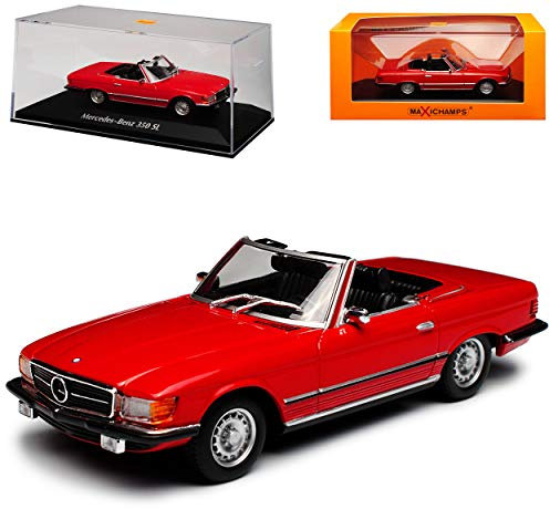 Mercedes-B SL-Klasse 350 SL Cabrio Rot R107 1971-1989 1/43 Minichamps Maxichamps Modell Auto mit individiuellem Wunschkennzeichen