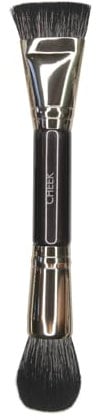 Studio10 Double Ended Vegan Cheek Brush for Blusher Bronzer and Contour Soft Cruelty Free Makeup Brush for Mature Skin Cream or Powder Application Blending Sculpting and Natural Definition