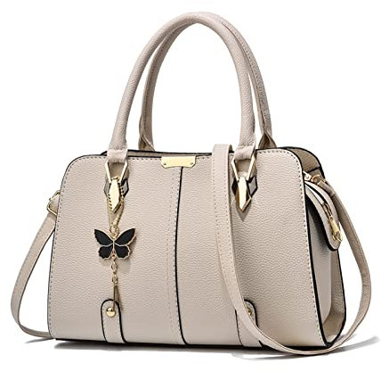 FANDARE Borsa a Mano Donna Impermeabile Borse a Spalla Borse a Tracolla Borse Tote PU Pelle Borse Messenger per Shopping Viaggio Lavoro Incontri Bianco