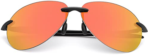 MIRYEA Polarisierte Sonnenbrille für Männer Frauen Randlose Fahrbrille UV400 Schutzspiegel Linsenschirme Sportbrillen Brillen