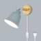 LZGS Go Swing Bands Lampada Da Parete Con Presa Per Interruttore Lampada Da Comodino Macaron Retrò Moderna Legno Moderne Lampada A Muro Orientabile E27 Luce Da Camera Da Letto Soggiorno (Cenere 2)