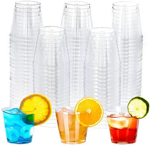 Heveer Wiederverwendbare Schnapsbecher Schnapsgläser aus Plastik 30ml Shotgläser für Party Hochzeiten Picknick 100 Stück Transparente