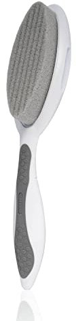 TITANIA Softtouch Doppelfussfeile mit Bimsschwamm • Doppelseitige Hornhaut Feile grob & fein • Schmirgel & Bims • Ergonomische Fußfeile • Effektive Hornhautraspel Fuß • Made in Germany • Farbe: Grau