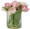 J-Line TULPEN IN VASE RUND Plastik Glas ROSA Large