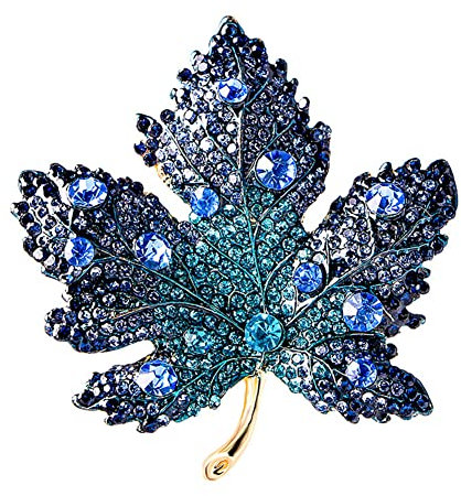 Rhinestone Maple Leaf Brooch Tree Lapel Pin Bling Crystal Pin Gift for Women Valentine's Mother's day Wedding Anniversary Brooch Alloy Collar Pockets Cuffs Bag Accessories Purple