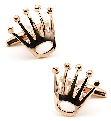 Manschettenknöpfe 4 Stück Galvanisiertes Silber Gold Roségold Pistole Schwarz Herren Handfläche Kronenform Manschettenknöpfe Roségold