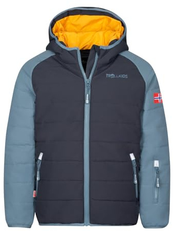 Trollkids Kids Hafjell Snow Jacket PRO 164, Black/Steel Blue
