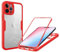 Beajew Coque pour iPhone 7 Plus/iPhone 8 Plus, Coque Antichoc à 360 Degrés avec Protecteur D'écran Intégré,Anti-Rayure Housse Integrale Silicone TPU Bumper Case Coque-Rouge