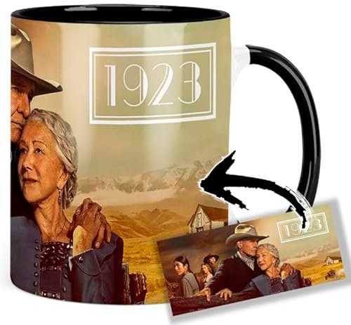 Yellowstone 1923 Harrison Ford Helen Mirren Tasse Innen & Henkel Schwarz Keramikbecher Mug