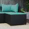 Gecheer Gartenhocker Hocker Sitzhocker Garten-Hocker Sitzbank mit Kissen Schwarz Poly Rattan