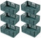 EURXLQ 6 Stück Grün Klappbox 30×20×12cm,Klappkiste Körbe Aufbewahrung Zusammenklappbarer Tragbar Aufbewahrunskisten Bunt aufbewahrungskiste Geeignet für Küche,Bad,Büro,Schlafzimmer