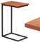 LAMO Manufaktur Beistelltisch | Laptoptisch | Sofatisch | mobiler Kaffeetisch | Nachttisch | 45x30x67 cm | Gestell Schwarz | 100% Echtholz Massiv Platte Farbe: Dunkel