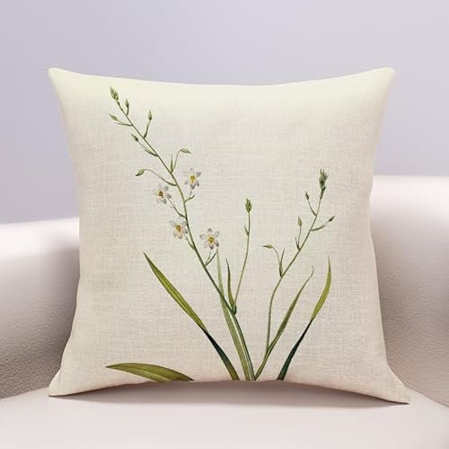 Kissenbezug 60x60 Grün Couchkissen Superweicher Baumwolle Hanf Kissenbezüge Resistent Atmungsaktiv Kopfkissenbezug Verdecktem Zip Voll Waschbar Sofakissen 60x60cm/1 Pcs