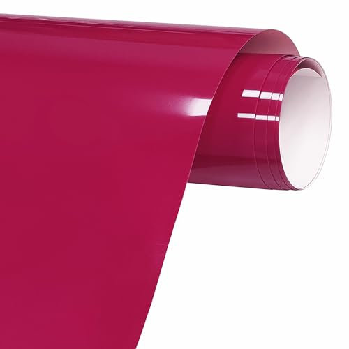 FORBELL Plotterfolie Textil, 30.5cm×3m Textil Bügeltransferfolie (Rosenrot)