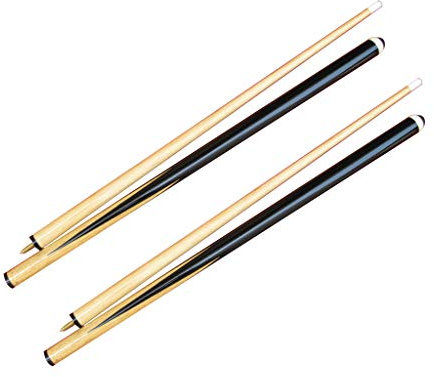 2 tacos de billar de madera de snooker americano de 145 cm, para niños y adultos, punta de rosca de 145 cm