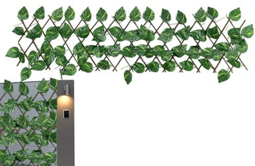 Sghtil Clôture brise-vue artificielle, extensible, 40 cm, pour terrasse extérieure, balcon, mur de jardin, haies artificielles