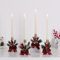 Romadedi Gold Kerzenständer für Weihnachten Deko: 4er Set Kerzenhalter Stabkerzenhalter für Stabkerzen Weihnachts Tischdeko Adventskranz Tisch with Rote Beeren Tannenzapfen