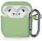AOTUAO Kompatibel mit AirPods 4 Hülle Case, Weiches Silikon Stoßfeste Schutzhülle für AirPods 4. Generation (2024) (USB-C) Case Cover mit Karabiner, Front-LED Sichtbar, Avocado