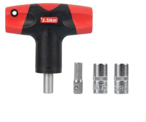 T-type Handle Torque Wrench Tool,1.8Nm/2.5Nm Torque Wrench,For Standard 14 Hex Bits, T-Handle For 3D Printer Nozzle,For Tightening, Copper,Iron(B)
