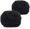 Coopay Dicke Wolle zum Häkeln, 2x240g Weiches Armstricken Wolle zum Handstricken, Soft Chunky Wolle zum Stricken, Sperrige Armstricken Wolle, xxl Wolle für Decken, Kissen, Haustier Nest - Schwarz