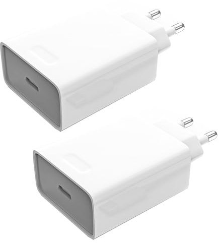Caricatore Rapido for iPhone 14,2 Pack Presa Replacement per iPhone 16/16 Pro/16 Pro Max/16 Plus/15//15 Pro/15 Pro Max/15 Plus/14/14 pro/13/12/11/XS/iPad,Presa USB C 25W Spina Adattatore Alimentatore