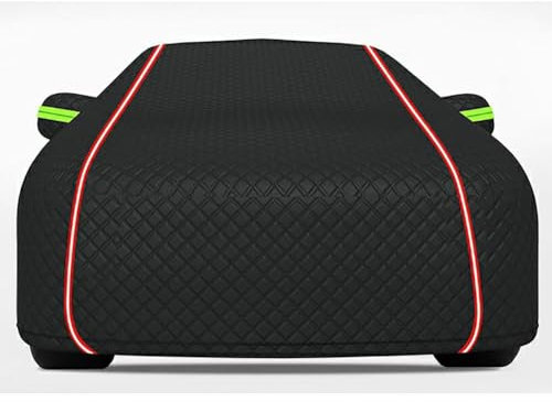LINTINGLIHAI Auto Abdeckplane für Benz S-Class W221 2006-2013, Vollgarage Autoabdeckung Outdoor Wetterfeste Atmungsaktiv Autogarage Abdeckung Schutz Zubehör,F/Black-red