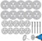 20Pcs Diamond Cutting Wheel Cut Off Discs for Dremel Rotary Tool with 4 Mandrel, Rotary Tool Cutting Discs for Stone, Glass, Jade, Tile, Bricks, Marble, Ceramics, and Metal, Dremel Accessories Set