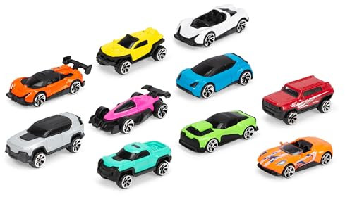 Dickie Toys - Großes Spielzeugauto-Set mit 10 Autos (je 7 cm) - 10 kleine Modellautos aus Metall mit Freilauf, Auto-Spielzeug für Kinder ab 3 Jahre