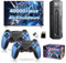 X2 Bleu Clé de Jeu Rétro 4K, Émulateur pour Console Vidéo 128 Go, 40 000+ Jeux Rétro Intégrés, 40+ Émulateurs, Clé de Jeu Vidéo Plug and Play pour TV, avec 2 x 2,4G Manettes sans Fil