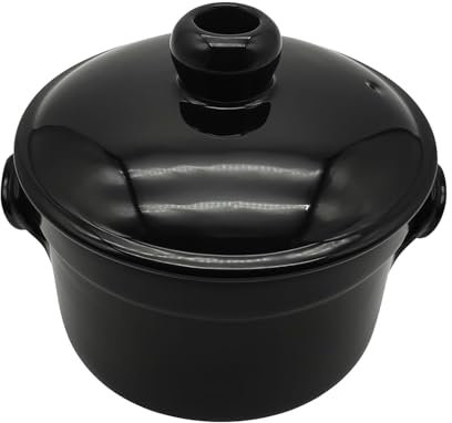 Pentola Bicolore in Ceramica con Coperchio 20cm - Casseruola Antiaderente per Cucina Salutare - Resistente al Calore 14cm Altezza - Made in Italy Terracotta