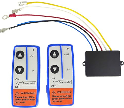 EZROAD Kit di telecomando per verricello wireless da 12 V, 2 pezzi, compatibile con Jeep Truck SUV ATV SUV barca 4x4 veicolo auto motore interruttore di recupero universale controller aratro ascensore