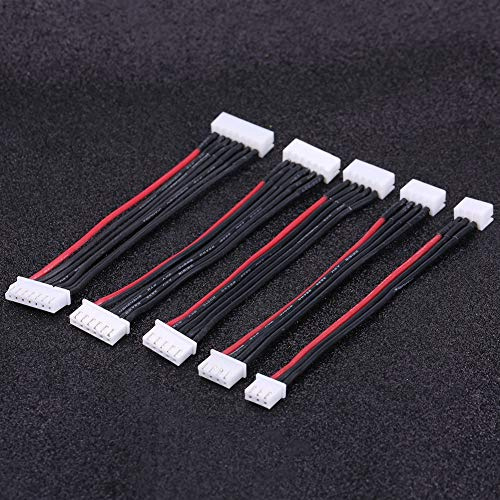 Generic RC-Silikon-Lipo-Balance-Verlängerungskabel-Set für 2S/3S/4S/5S/6S-Batterien, 5er-Pack Stecker-auf-Buchse-Kabel Zum Ausbalancieren und Laden, 10 cm Länge, AWG 22, RC-Zubehör