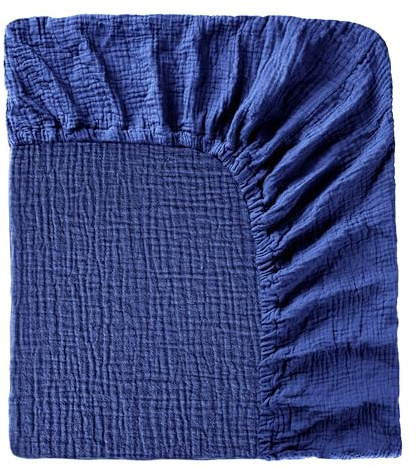 Spannbettlaken Babybett 60x120-70x140cm, 100% Baumwolle Musselin Baby Spannbetttuch mit Rundumgummi, Weich und Atmungsaktiv Babybettlaken für Kinderbett Gitterbett Beistellbett