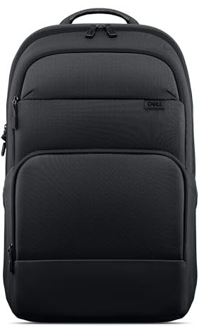Dell CP5626 EcoLoop Backpack, 23L, 53% Recycled Material, Schwarz | Gepolsterte Schulterriemen, wasserfeste Reißverschlüsse, PU-beschichtete Unterseite, Laptopfach für 14-16-Zoll, 762 g