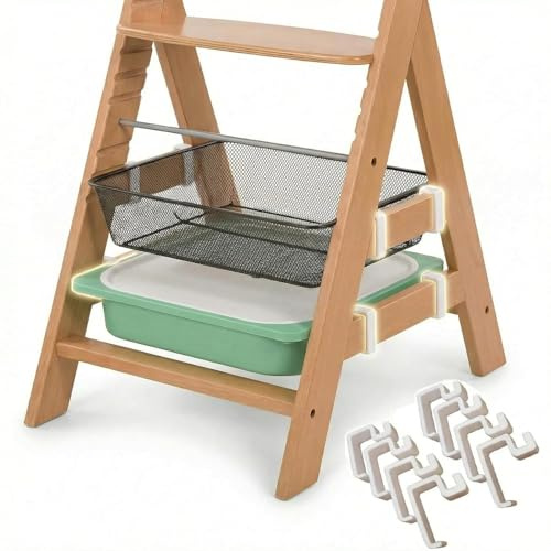 8er Set Adapter passend für Hauck Alpha & Beta Hochstuhl – kompatibel mit IKEA Trofast Box & Korb – Befestigung für 2 Boxen gleichzeitig – werkzeuglose Montage – R-Satz Shop
