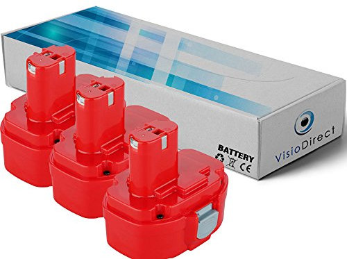 Lot de 3 Batteries pour MAKITA 6281D Perceuse visseuse 14.4V 3000mAh - Visiodirect -