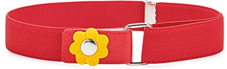 Ladeheid Mädchen Gürtel Elastik-Gürtel 1-6 Jahre 34-65 cm P15K (Rot)