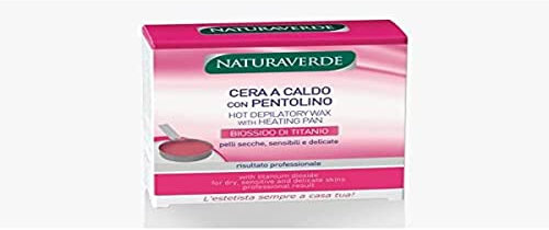 Naturaverde | PRO - Cera Depilatoria a Caldo al Biossido di Titanio, Cera Depilatoria con Pentolino per Ceretta a Caldo, per Tutti i Tipi di Pelle, Cera a Caldo, Ceretta a Caldo, Barattolo da 100ml