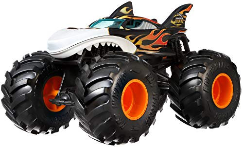 Hot Wheels GCX13 Monster Trucks 1:24 Die-Cast Auto Fahrzeug Shark Wreak, Spielzeug ab 3 Jahren