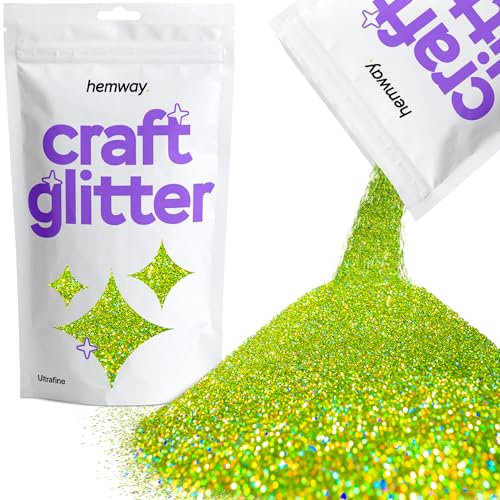 Hemway Craft Glitter 100g 3,5 Unzen Feinstsichter 1/128 0,008 0.2MM (Lindgrün Holographic)