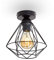 B.K.Licht - Deckenlampe mit E27 Fassung, max. 40 Watt, Metallkorpus, Deckenleuchte, Lampe, Wohnzimmerlampe, Schlafzimmerlampe, Küchenlampe, Deckenbeleuchtung, Retro, 22x23 cm, Schwarz