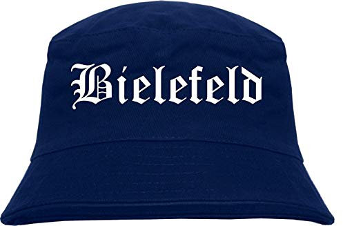 sostex Bielefeld Fischerhut - Dunkelblau - Altdeutsch - Bedruckt - Bucket Hat Anglerhut Hut S/M Dunkelblau