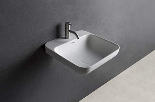 Hängewaschbecken Waschbecken 40x40 cm matt weiß Rockstone Hänge-Waschtisch