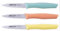 Arcos - Lot de 3 Couteaux d'office 8,5 cm - Vert, Corail et Jaune Pastel