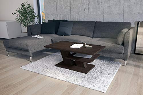 Mazzoni Cliff Couchtisch 110x60cm mit praktischer extra Ablage modern stabil vielseitig als Wohnzimmertisch Beistelltisch Sofatisch Zeitloses Design platzsparend robust für Wohnzimmer kleine Räume