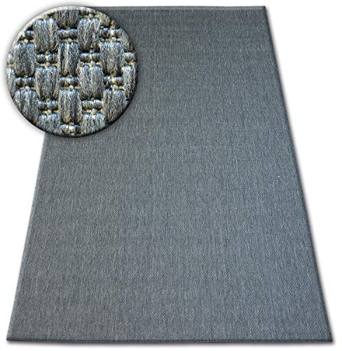 rugsx Teppich SISAL Flat Indoor Outdoor - Wetterfest & Pflegeleicht - Modern & Robust - Für Wohnzimmer Balkon Terrasse - Glatt Muster - Anthrazit 120x170 cm