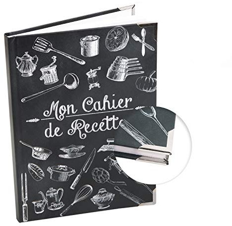 Livre de recettes noir et blanc cahier de recettes à remplir cadeux anniversaire marriage petit