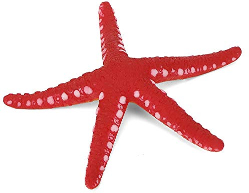 Zerodis Schwimmende Aquarium Dekoration, Leuchtender Kunststoff Seestern & Fisch Ornament Set für Süßwasser Aquarien, Rot, 10.5 cm, Realistische Glow in Dunkeln Effekt