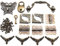 Mini Bronze Antik Vorhängeschloss Schmetterling Hasp Latch Box Eckenschutz Retro Griff und Schmetterling Scharnier Hardware Zubehör für Holzkiste und Schmuckschatulle