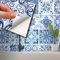 WALPLUS 24 PCS 15cm (6) Blue Turkish Mediterranean Tile Stickers – Peel & Stick Vinyl Backsplash Decals for Home Decor & DIY